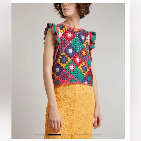 Farm Rio Size Small FARM RIOCrochet Square Vest